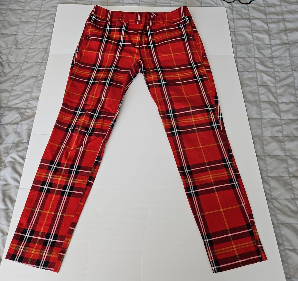 New York & Company Red Plaid Chinos